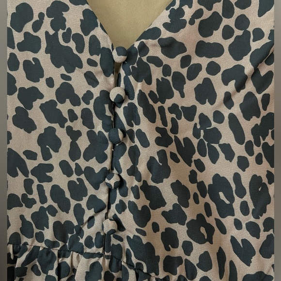 NWOT Lulus Brown and Black Leopard Print Babydoll Dress - Small - Picture 4 of 7